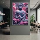 Quadro com Moldura Decorativo Para Sala Quarto Hall Budda Flores Lotus Cor:MOLDURA BRANCATamanho:40 X 30 X 3 CM Quadro com Moldura Decorativo Para Sala Quarto Hall Budda Flores Lotus Cor:MOLDURA BRANCATamanho:40 X 30 X 3 CM