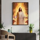 Quadro com Moldura Decorativo Para Sala Quarto Hall Jesus Salvador Religioso