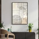 Quadro com Moldura Decorativo Para Sala Quarto Hall Minimalista Bege Cor:MOLDURA PRETATamanho:40 X 30 X 3 CM