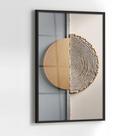 Quadro com Moldura e Acrilico Cristal Abstrato Luxo Dourado para Sala, Quarto e Escritório