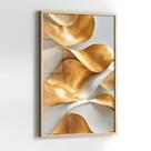 Quadro com Moldura e Acrilico Cristal Arte Moderna Dourada para Sala, Quarto e Escritório