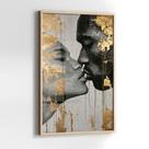 Quadro com Moldura e Acrilico Cristal Casal Dourado para Sala, Quarto e Escritório