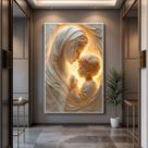 Quadro com Moldura e Acrilico Cristal Maria menino Jesus para Sala, Quarto e Escritório