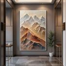 Quadro com Moldura e Acrilico Cristal Montanhas Terracota para Sala, Quarto e Escritório Quadro com Moldura e Acrilico Cristal Montanhas Terracota para Sala, Quarto e Escritório