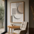 Quadro com Moldura e Acrilico Cristal Pedras Design para Sala, Quarto e Escritório