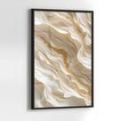Quadro com Moldura e Acrilico Cristal Vidro Abstrato Branco Dourado para Sala de estar, Quarto, Hall e Escritório Quadro com Moldura e Acrilico Cristal Vidro Abstrato Branco Dourado para Sala de estar, Quarto, Hall e Escritório