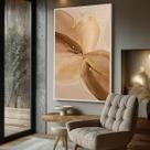 Quadro com Moldura e Acrilico Cristal Vidro Abstrato Marrom Gold para Sala, Quarto e Escritório