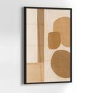 Quadro com Moldura e Acrilico Cristal Vidro Abstrato Marrom para Sala de estar, Quarto, Hall e Escritório
