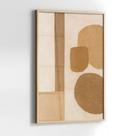 Quadro com Moldura e Acrilico Cristal Vidro Abstrato Marrom para Sala de estar, Quarto, Hall e Escritório