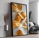 Quadro com Moldura e Acrilico Cristal Vidro Arte Moderna Dourada para Sala de estar, Quarto, Hall e Escritório