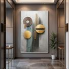 Quadro com Moldura e Acrilico Cristal Vidro Arte Moderna para Sala de estar, Quarto, Hall e Escritório