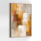 Quadro com Moldura e Acrilico Cristal Vidro Arte Ocre para Sala de estar, Quarto, Hall e Escritório