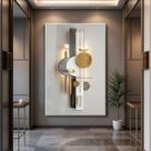 Quadro com Moldura e Acrilico Cristal Vidro Geométrico Realista para Sala, Quarto e Escritório