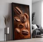 Quadro com Moldura e Acrilico Cristal Vidro Grãos de Café para Sala, Quarto e Escritório
