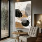 Quadro com Moldura e Acrilico Cristal Vidro Luxo Abstrato para Sala de estar, Quarto, Hall e Escritório