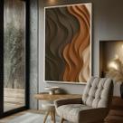 Quadro com Moldura e Acrilico Cristal Vidro Ondas em Relevo para Sala de estar, Quarto, Hall e Escritório Quadro com Moldura e Acrilico Cristal Vidro Ondas em Relevo para Sala de estar, Quarto, Hall e Escritório