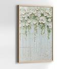 Quadro com Moldura e Acrilico Cristal Vidro Ramos de Flores para Sala de estar, Quarto, Hall e Escritório