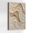 Quadro com Moldura e Acrilico Cristal Vidro Relevo Bege para Sala de estar, Quarto, Hall e Escritório