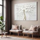 Quadro com Moldura e Acrilico Cristal Vidro Sala Quarto Arvore Branca Decorativo Horizontal Grande Hall Quadro com Moldura e Acrilico Cristal Vidro Sala Quarto Arvore Branca Decorativo Horizontal Grande Hall