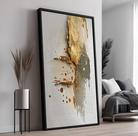 Quadro com Moldura e Acrilico Cristal Vidro Textura Dourada Tinta para Sala, Quarto e Escritório