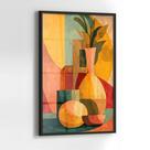 Quadro com Moldura e Acrilico Cristal Vidro Vaso Abstrato para Sala de estar, Quarto, Hall e Escritório Quadro com Moldura e Acrilico Cristal Vidro Vaso Abstrato para Sala de estar, Quarto, Hall e Escritório