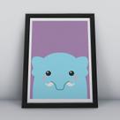 Quadro com moldura elefantinho ilustração Ilustra-ao-65-M1