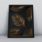 Quadro com moldura escultura grega caveira dourada