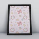 Quadro com moldura espelho e laços baby Fundo-Infantil-073-M1 Quadro com moldura espelho e laços baby Fundo-Infantil-073-M1