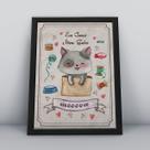 Quadro com moldura eu amo meu gato