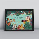 Quadro com moldura feliz natal