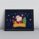 Quadro com moldura feliz natal treno