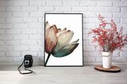 Quadro Com Moldura Flor Lateral Multicolorida