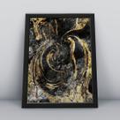 Quadro com moldura folha dourada