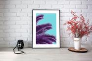 Quadro Com Moldura Folhas Coqueiro Roxo
