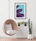 Quadro Com Moldura Folhas Coqueiro Roxo