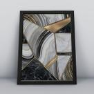 Quadro com moldura folhas douradas