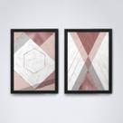 Quadro com moldura formas geometricas Conjunto34