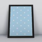 Quadro com moldura fundo azul bolinha branca Fundo-Infantil-094-M1