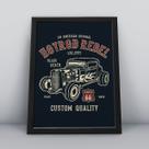 Quadro com moldura hotrod rebel