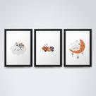 Quadro com moldura kit nuvens decorativo infantil Trio-13 Quadro com moldura kit nuvens decorativo infantil Trio-13