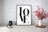 Quadro Com Moldura Love Branco e Preto