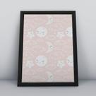 Quadro com moldura lua e estrela Fundo-Infantil-039-M1