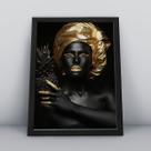 Quadro com moldura mulher com turbante