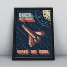 Quadro com moldura over the world under the mars