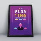Quadro com moldura play time retro game Quadro com moldura play time retro game