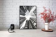 Quadro Com Moldura Prédios Preto e Branco