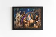 Quadro Com Moldura Religiosos Presépio de Natal Natividade de Jesus - Médio