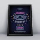 Quadro com moldura retro party 90
