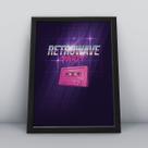 Quadro com moldura retrowave party
