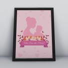 Quadro com moldura rosa feliz dia das mães